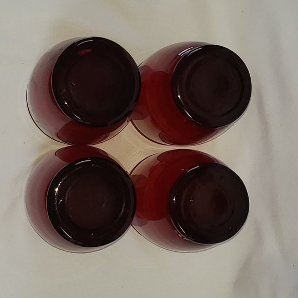 VINTAGE! Set of 4 Ruby Red Glasses - Picture 5 of 7